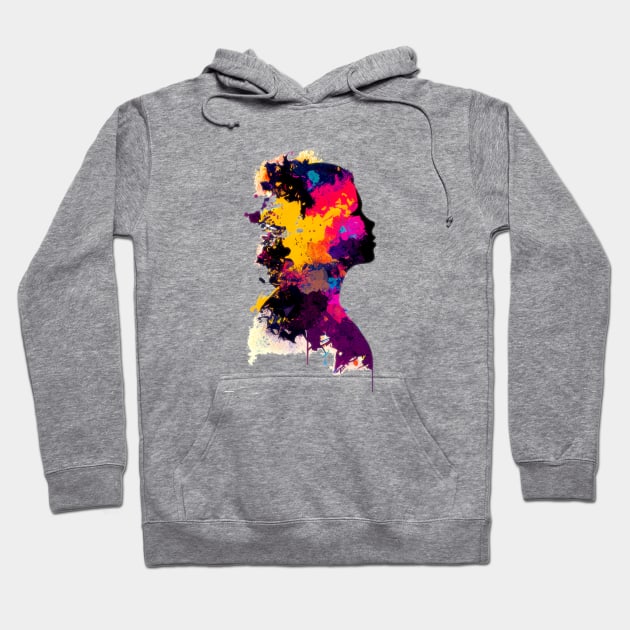 Colorful Woman's Head #1 Hoodie by Butterfly Venom